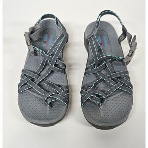 Skechers Outdoor Lifestyle Womens Gray Teal Strappy Athletic Sandals Size 7